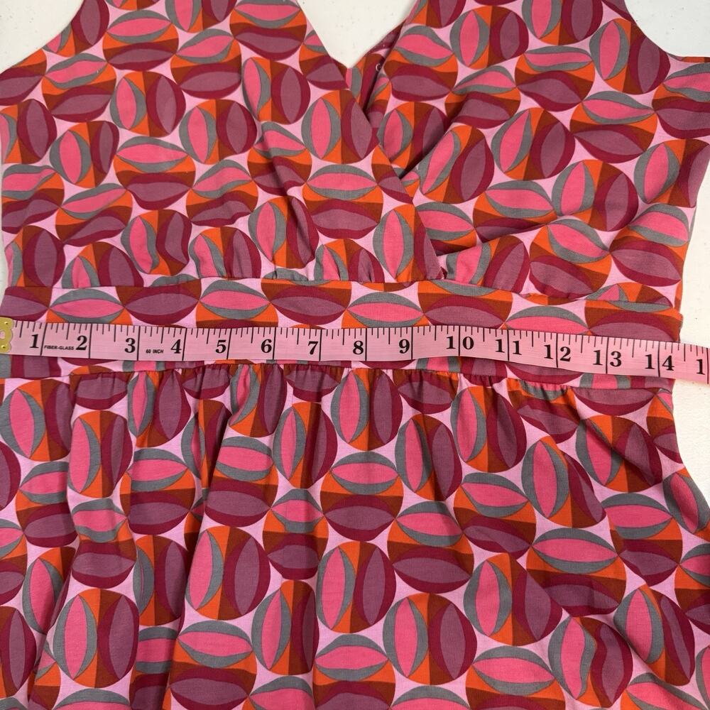 Garnet Hill Modern Geo Surplice Maxi Dress Women's Size 8P Red Pink Beach Summer - Picture 13 of 14